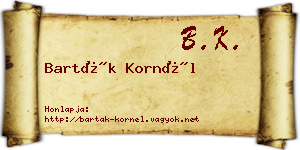 Barták Kornél névjegykártya
